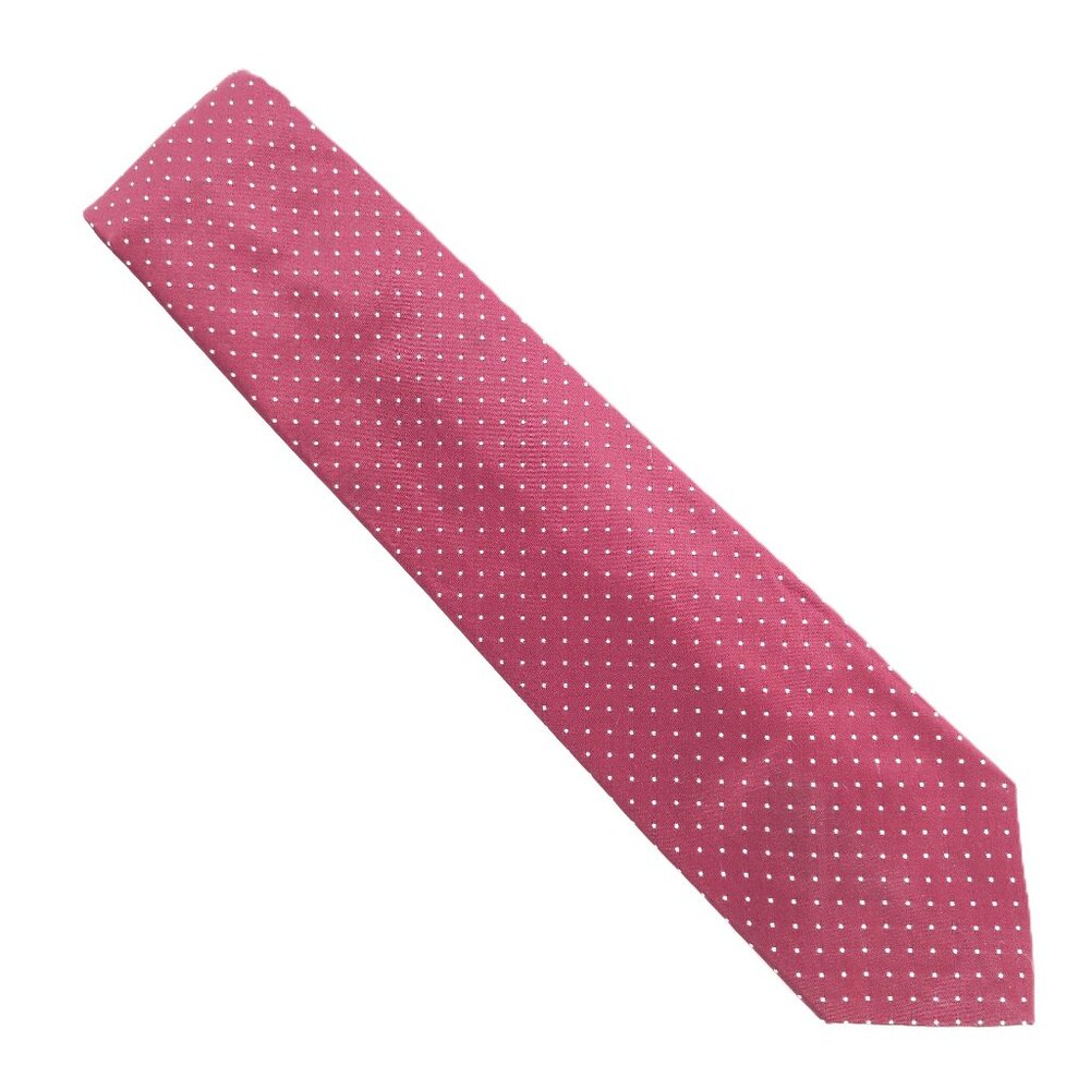 7th avenue Men Necktie Pin Dots Silk Blend Color Red Size 57x3.5 - NWOT
